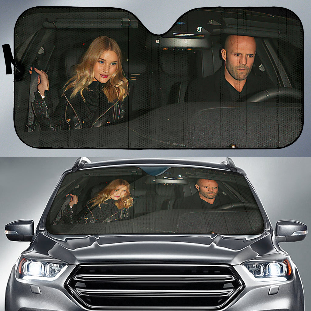 Rosie Huntington-Whiteley & Jason Statham Car Auto Sun Shade