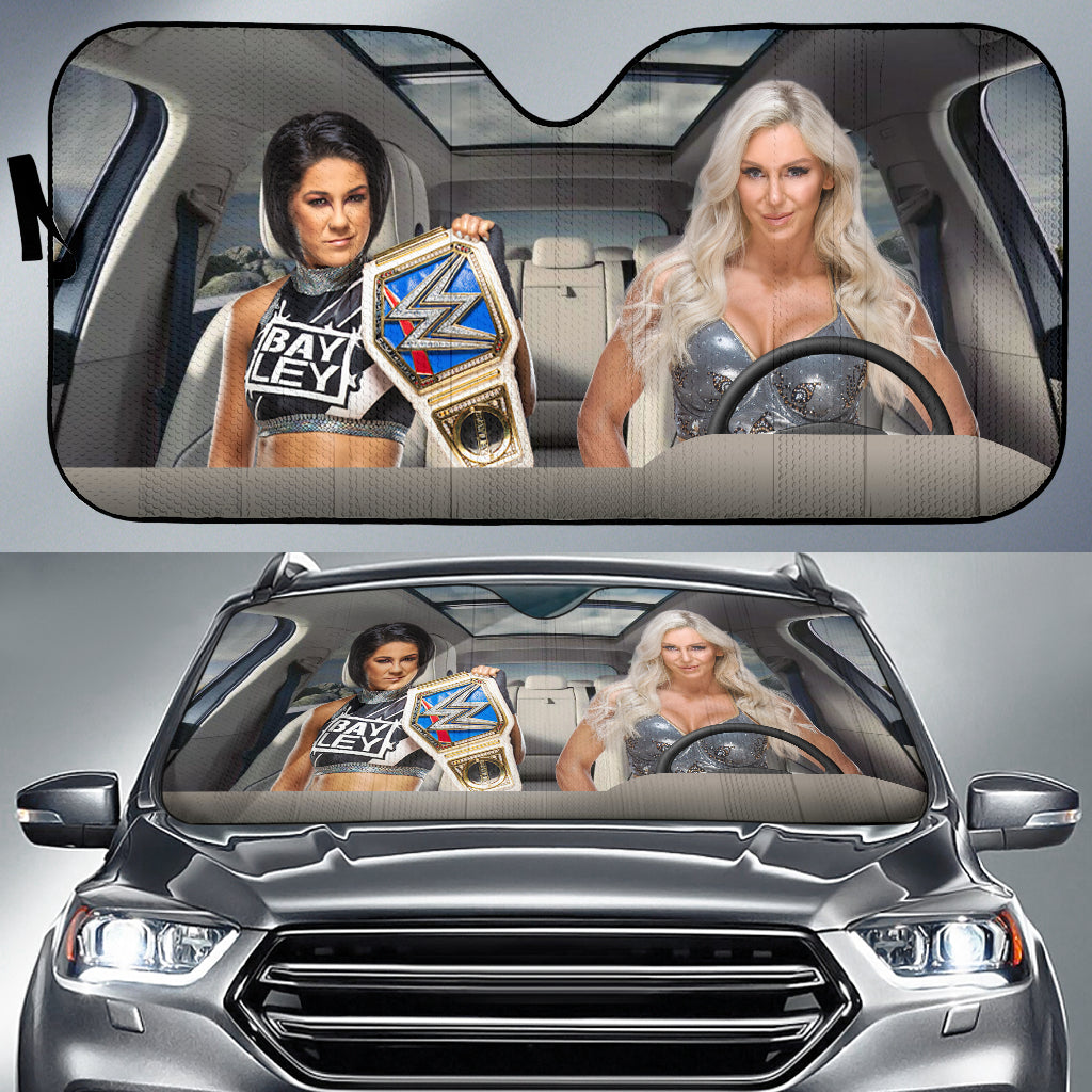 Charlotte Vs Bayley Wwe Driving Auto Sun Shade