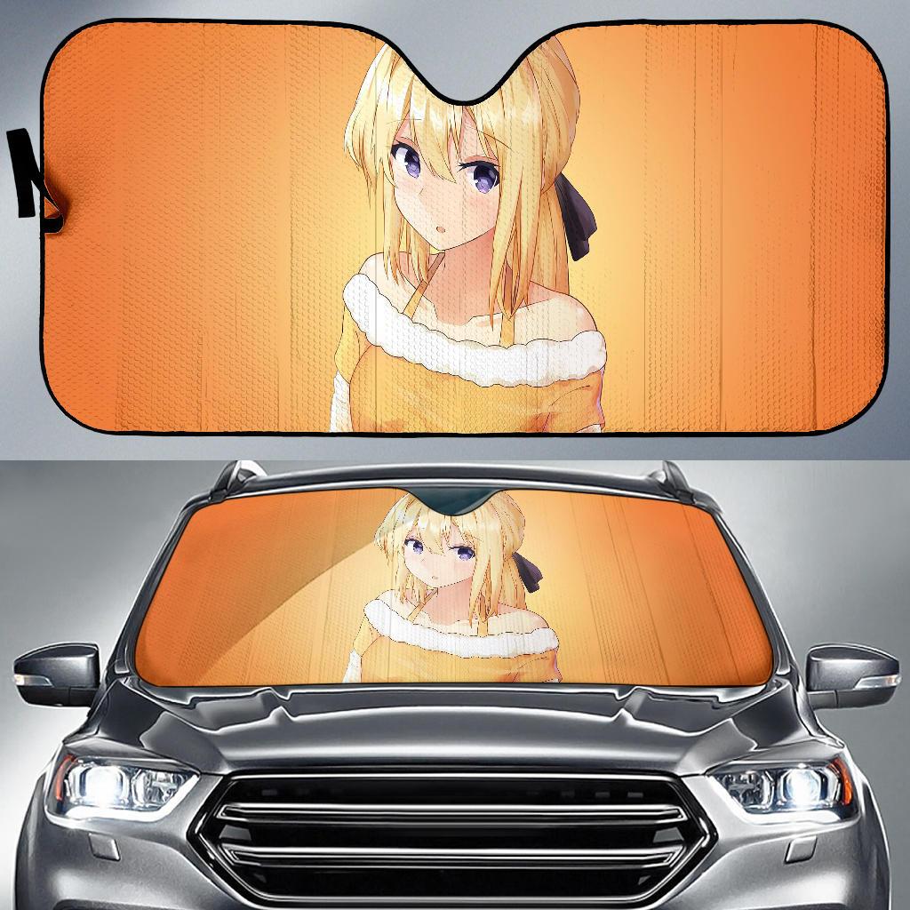 Violet Evergarden Anime Girl Orange 4K Car Sun Shade Gift Ideas 2022