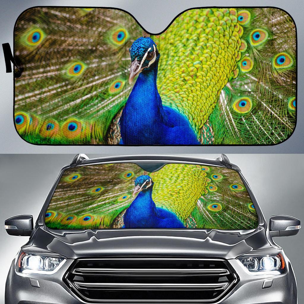 Peafowl Indian Peacock Hd 4K Car Sun Shade Gift Ideas 2022