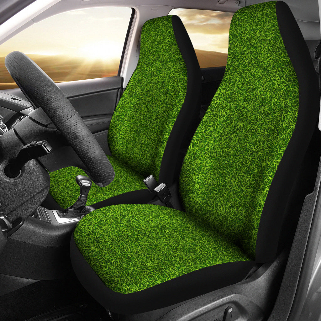 Perfect Green Grass Carpet Car Seat Covers