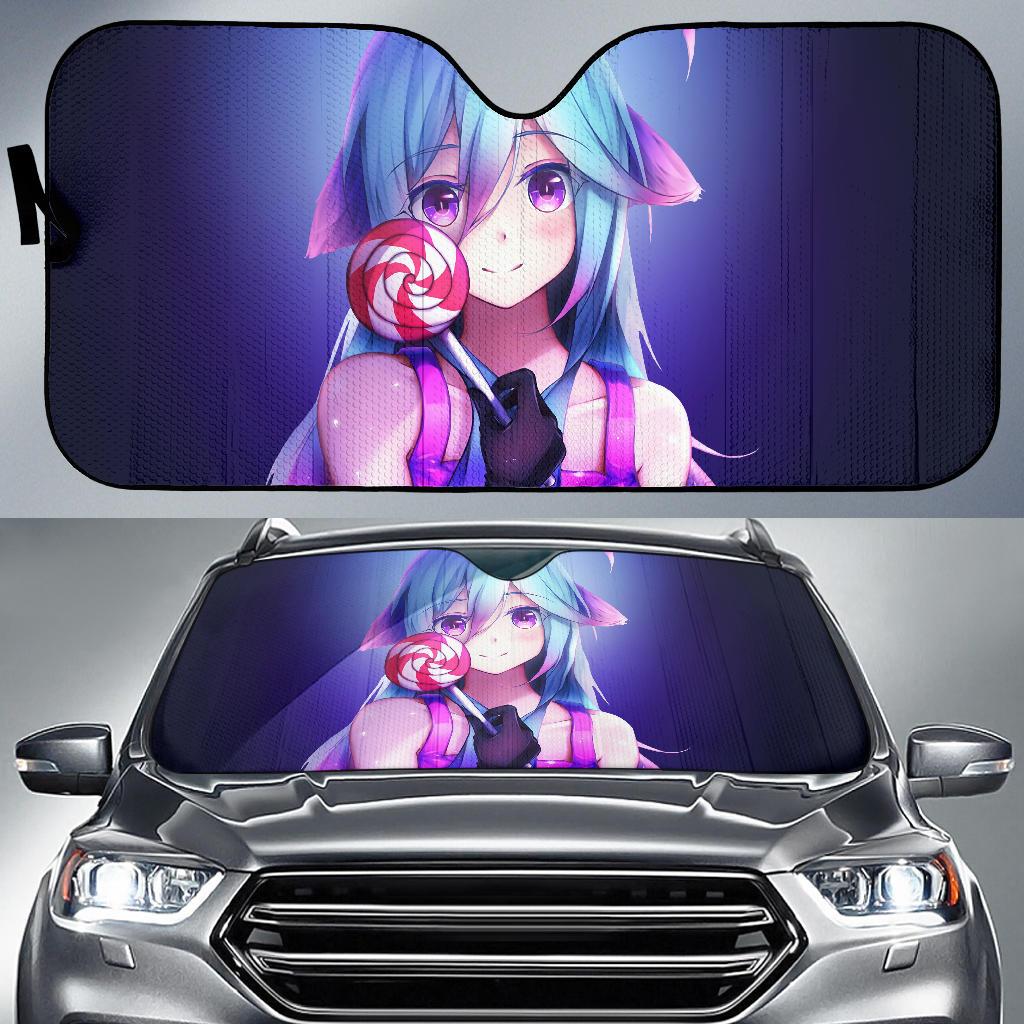 Anime Girl Girly Lollipop 4K Car Sun Shade Gift Ideas 2022
