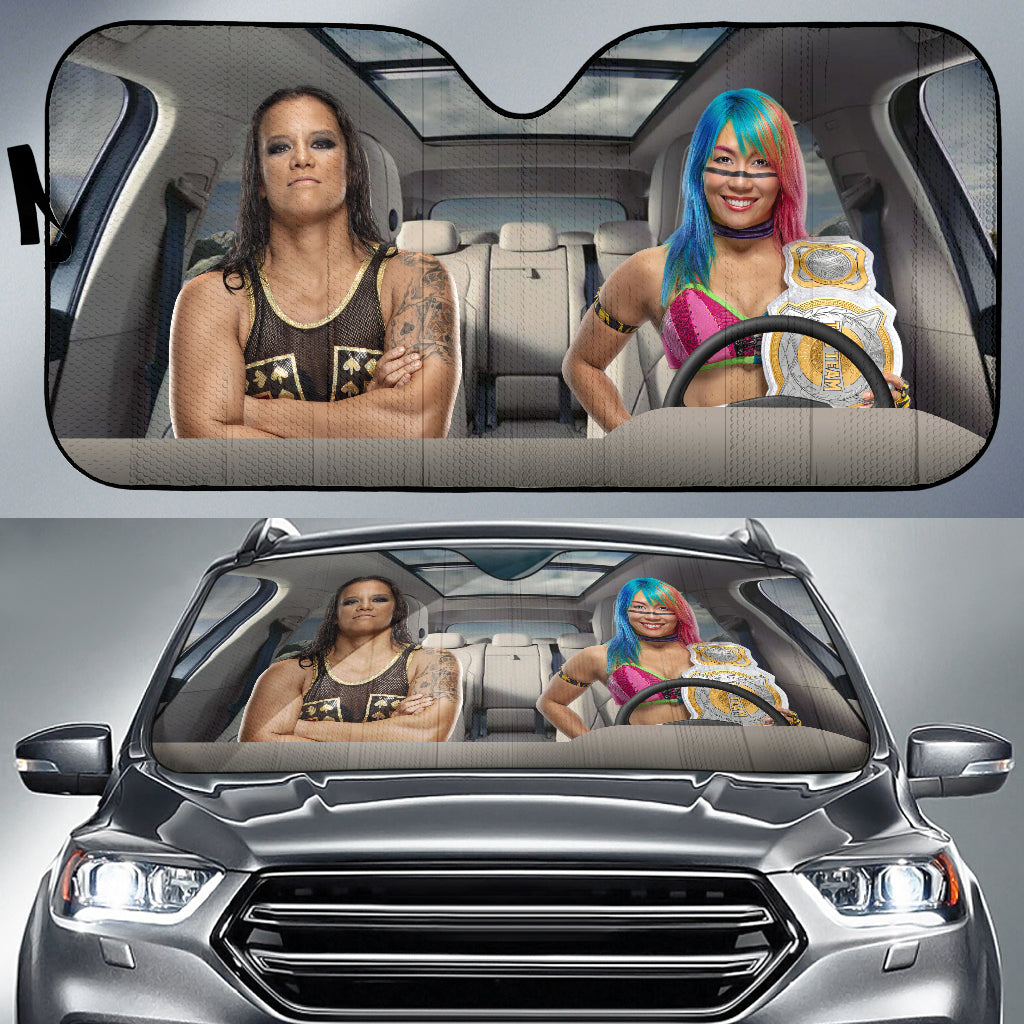 Asuka Vs Shayna Baszler Wwe Driving Auto Sun Shade