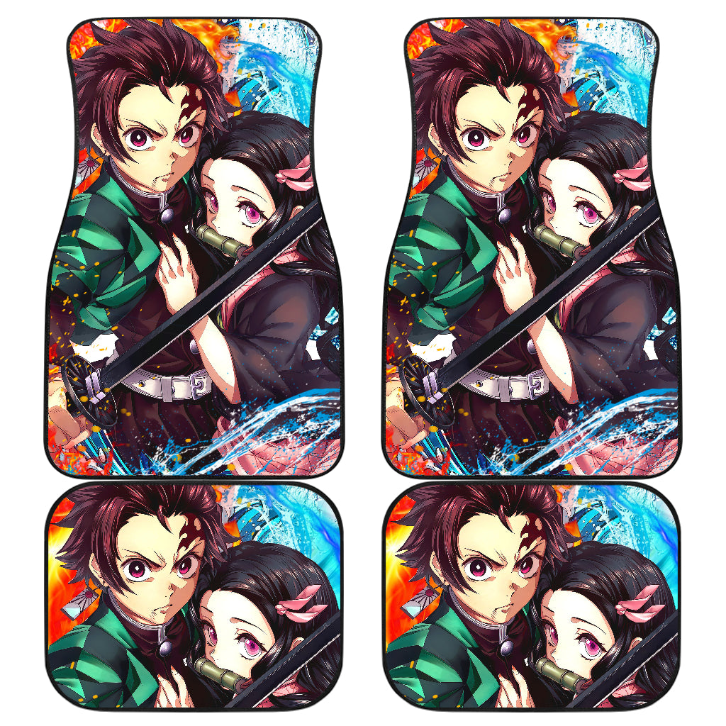 Tanjiro Kamado And Nezuko Kamado Demon Slayer Uniform 6 Anime Car Floor Mats Custom Car Accessories Car Decor 2022