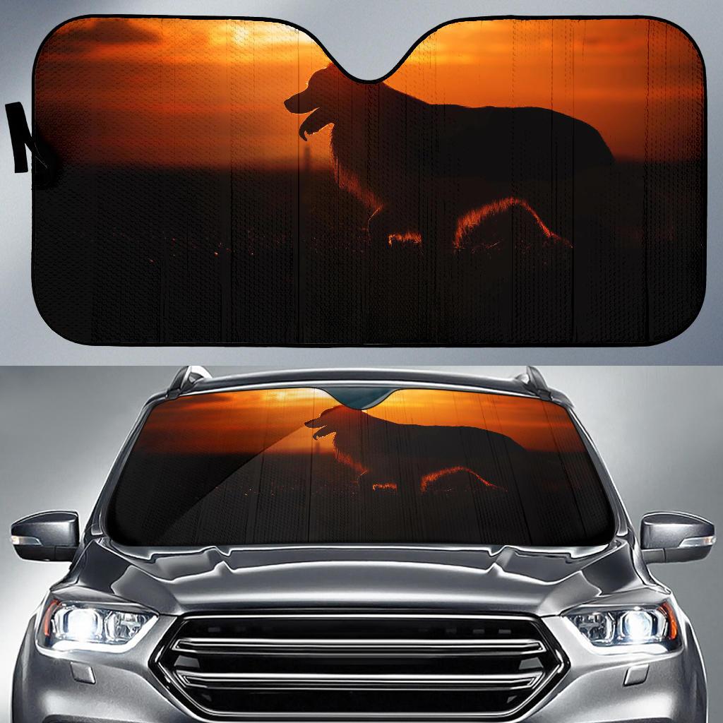 Dog Silhouette Sunset Car Sun Shade Gift Ideas 2022