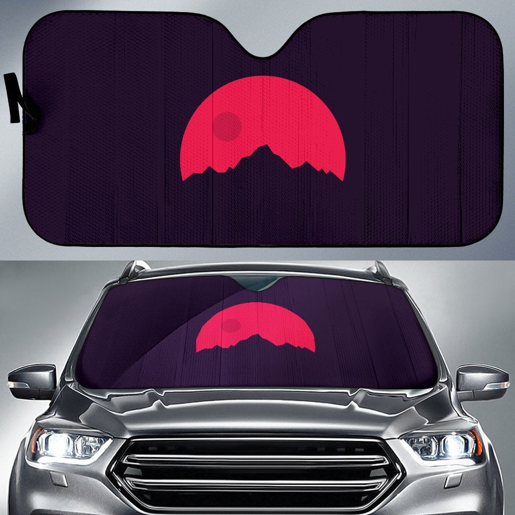 Minimalism Mountains Red Sun Shade Gift Ideas 2022