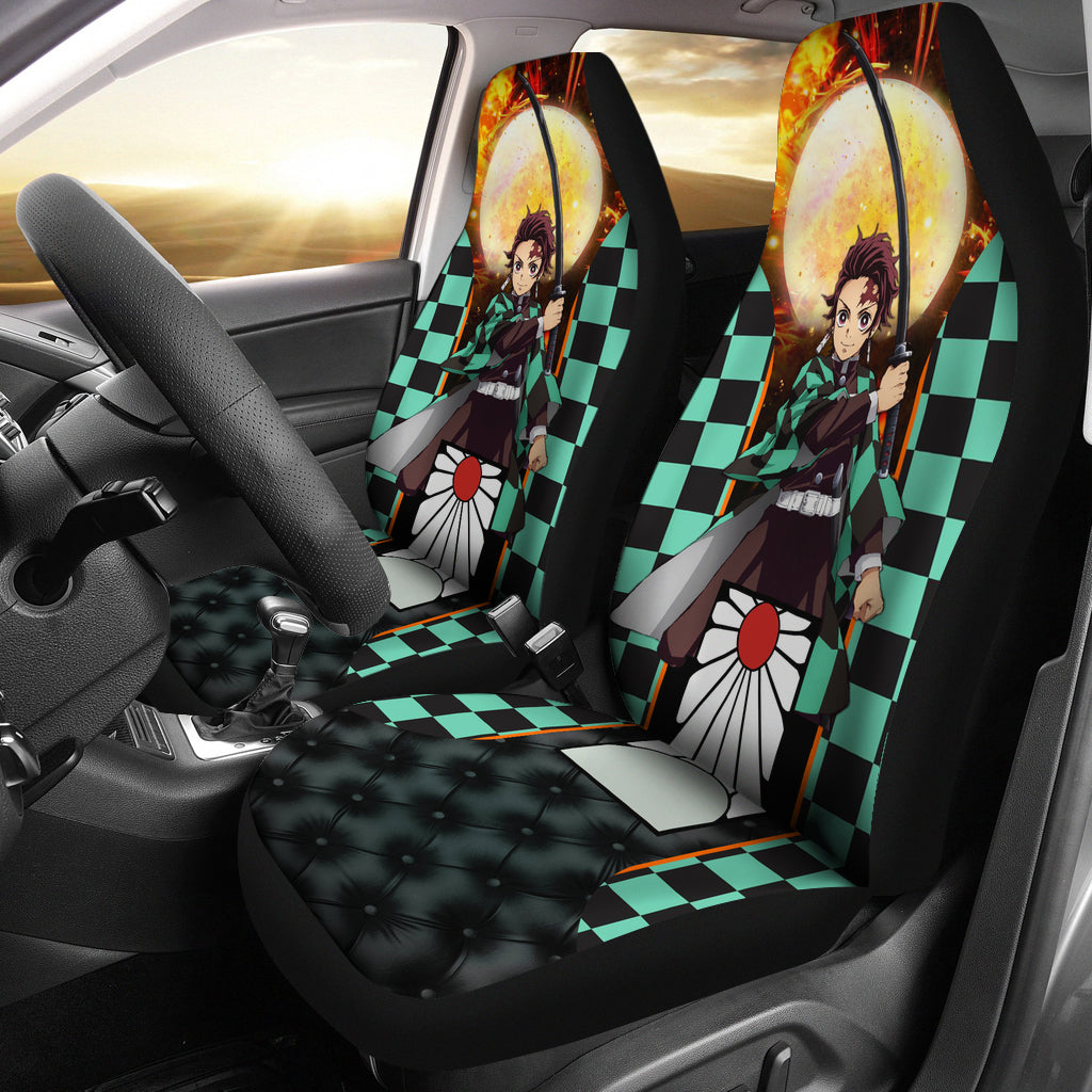 Tanjiro Sun Demon Slayer Premium Custom Car Seat Covers Decor Protector