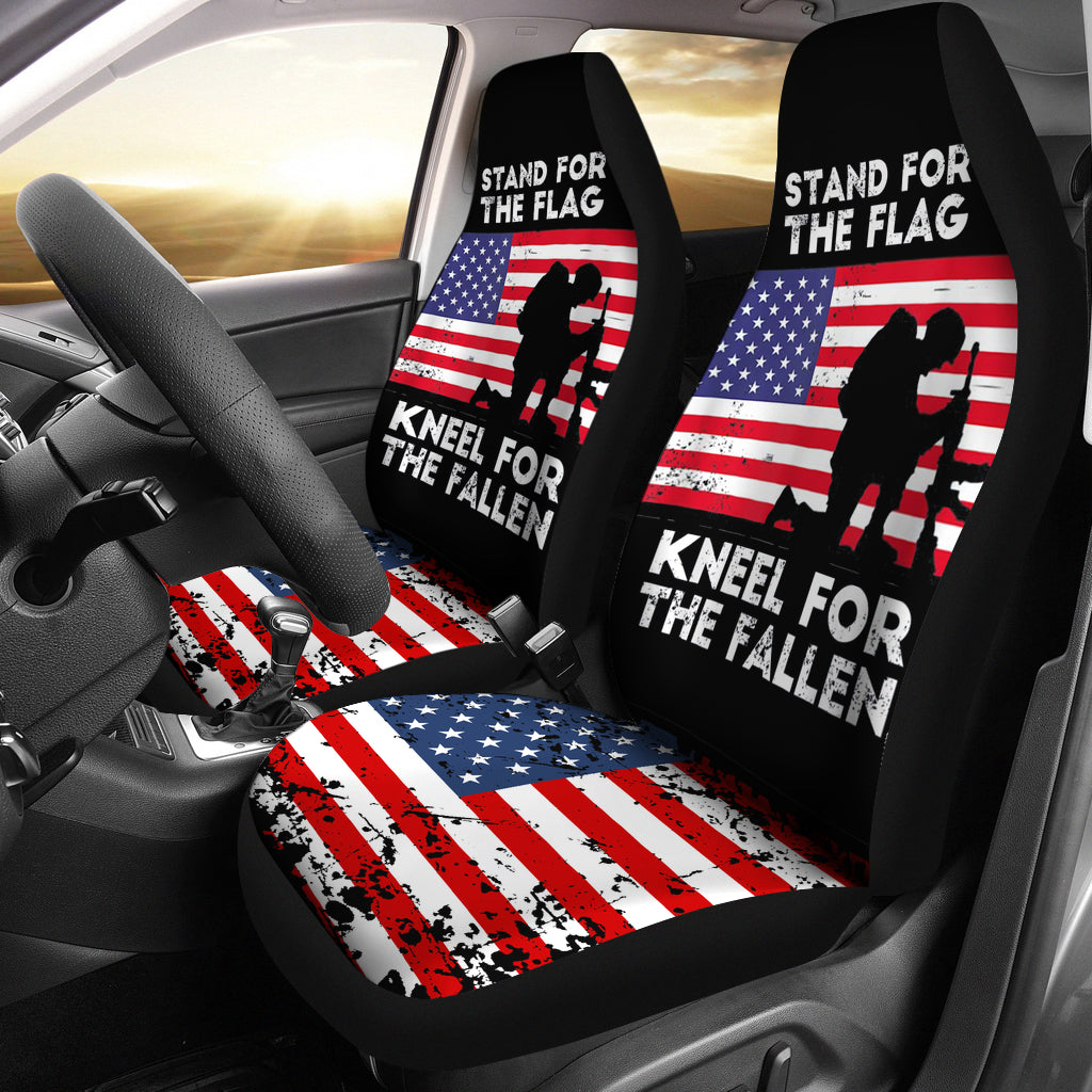 Patriotic Military Veteran American Flag Car Seat Covers