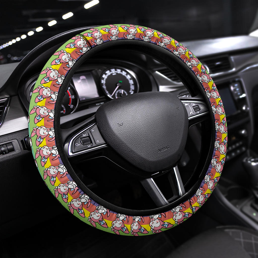 Sylveon Pokemon Anime Custom Car Steering Wheel Cover