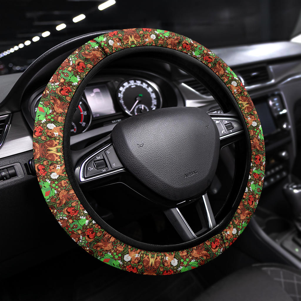 Pattern Pokemon Forest Car Steering Wheel Cover