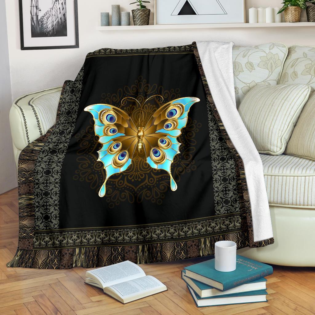 Butterfly Black Premium Blanket