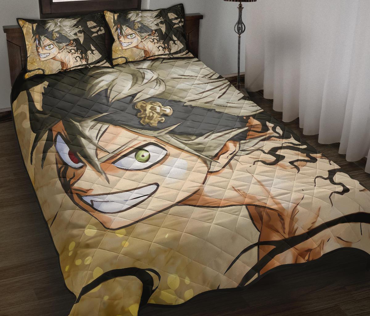 Asta Black Clover Anime Quilt Bed Set Pillow Case Amazing Decor Gift Ideas 6