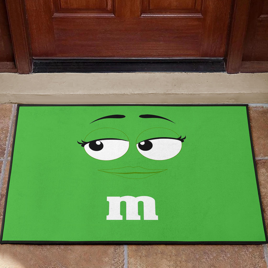 Chocolate M&M Green Door Mats