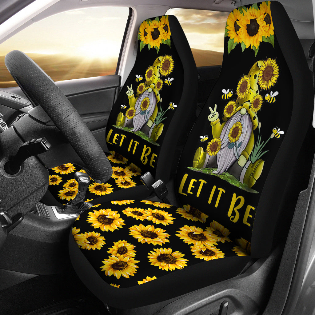 Let It Be Gnome Sunflower Seat Covers