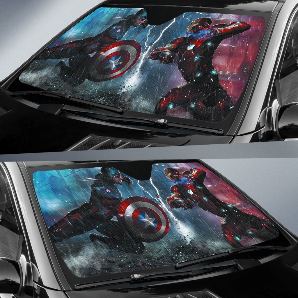 Captain America Vs Iron Man Auto Sun Shades Amazing Best Gift Ideas 2021