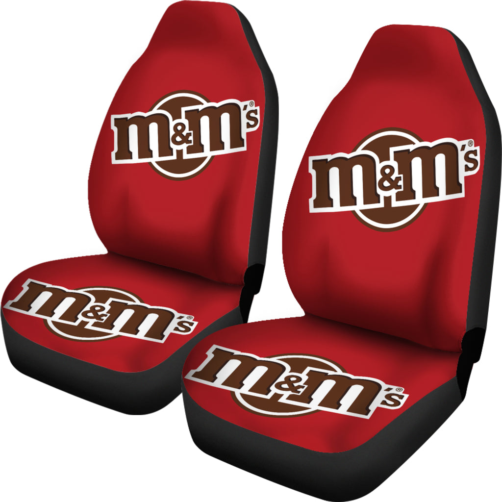 M&M Chocolat Red Logo Car Seat Covers Car Accessories Decoration