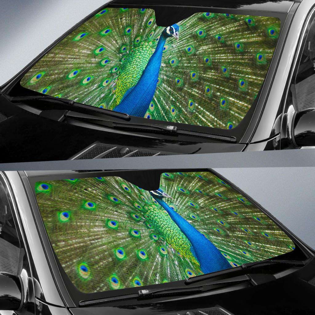 Peacock Peafowl Hd 4K Car Sun Shade Gift Ideas 2022