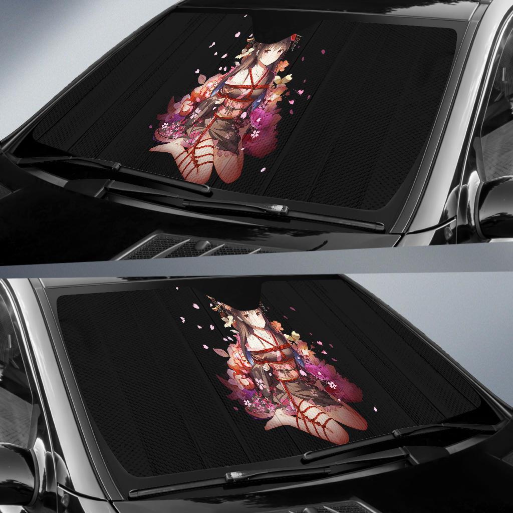 Anime Girl Dark Background 4K Car Sun Shade Gift Ideas 2022