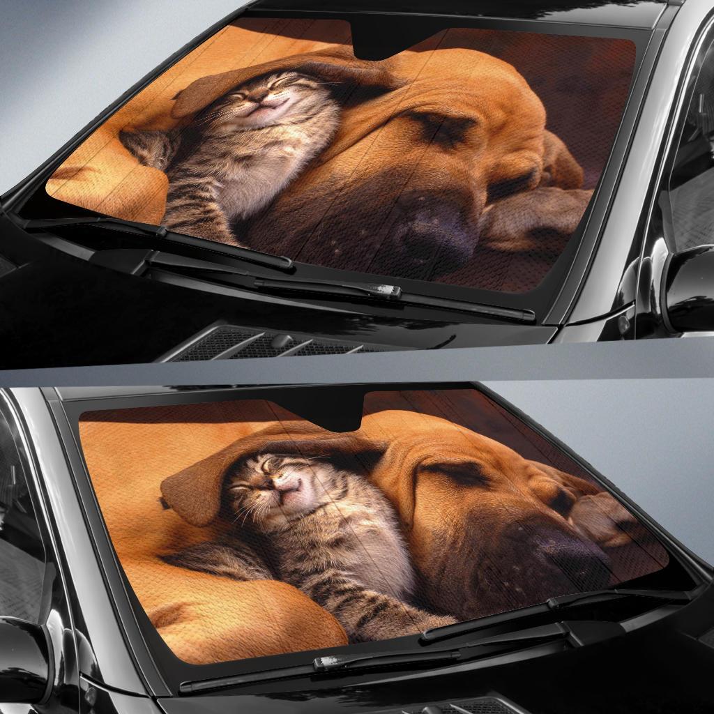 Dog And Cat Friends Car Sun Shade Gift Ideas 2022