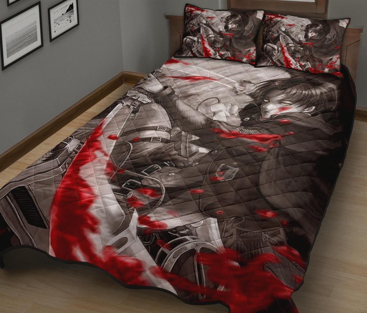 Attack On Titan 3 Anime Quilt Bed Set Pillow Case Amazing Decor Gift Ideas