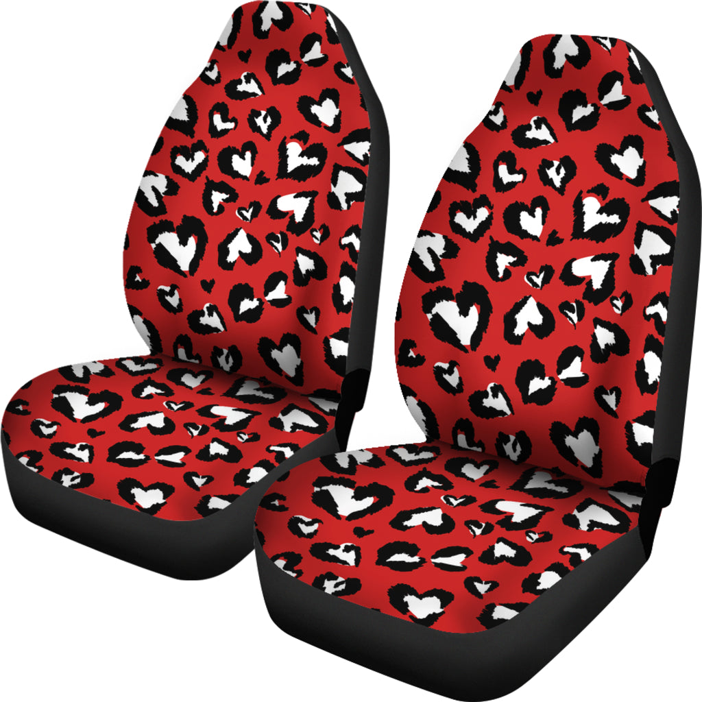 Red Cheetah Print Car Seat Covers