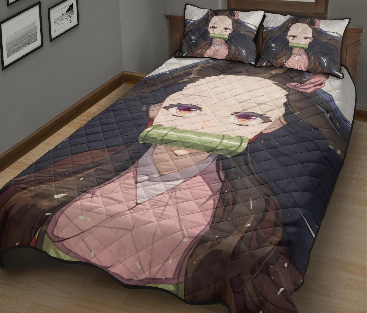 Demon Slayer 2 Anime Quilt Bed Set Pillow Case Amazing Decor Gift Ideas