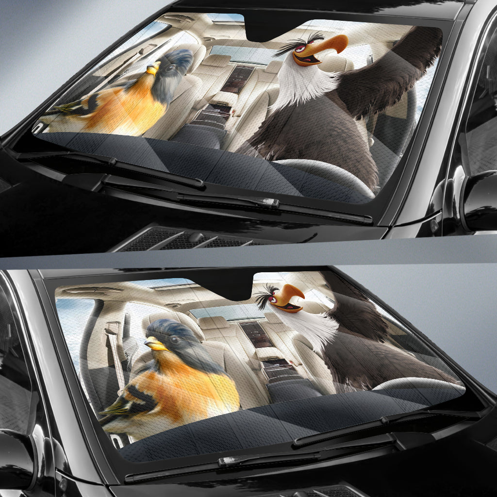 Parot Bird And Cute Bird Auto Sun Shades