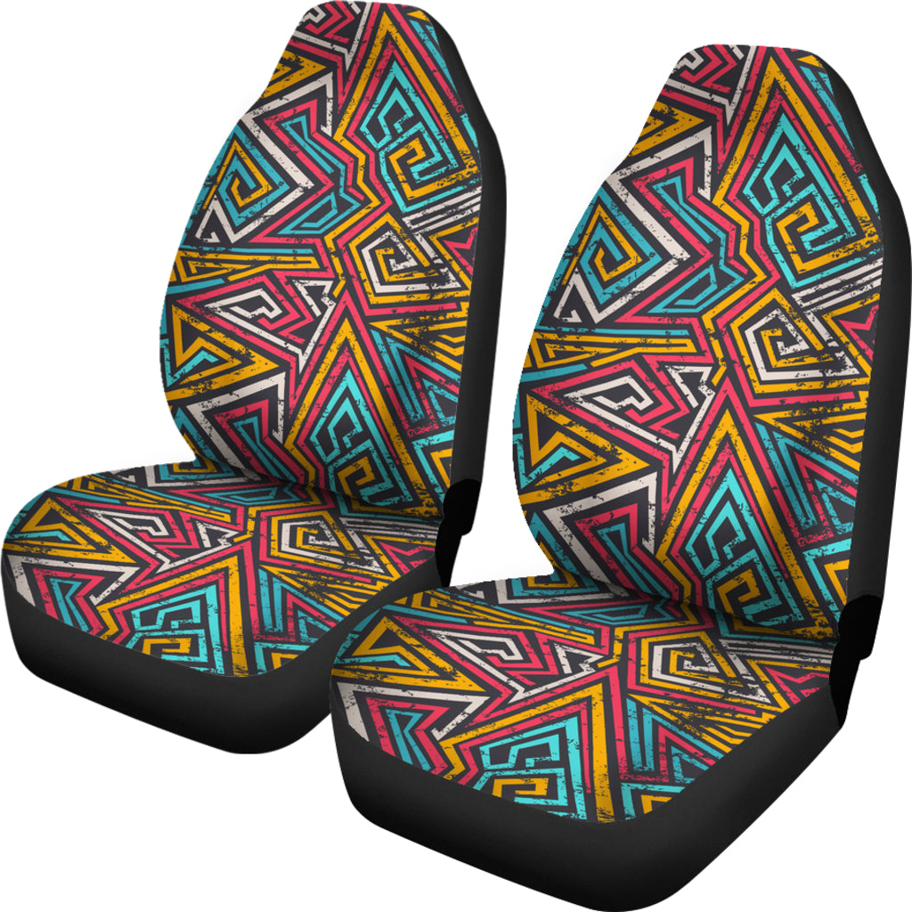 Colored Spiral Lines Pattern Car Seat Covers