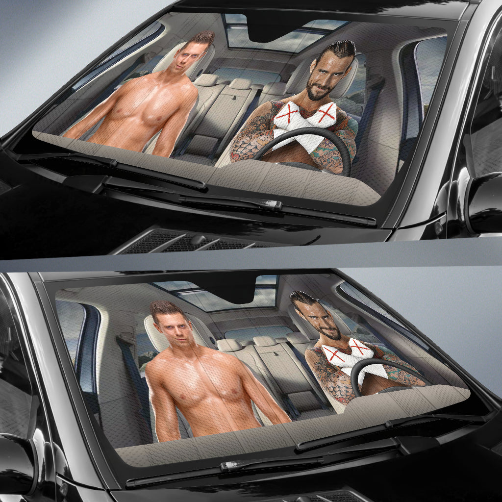 The Miz Vs Cm Punk Wwe Driving Auto Sun Shade