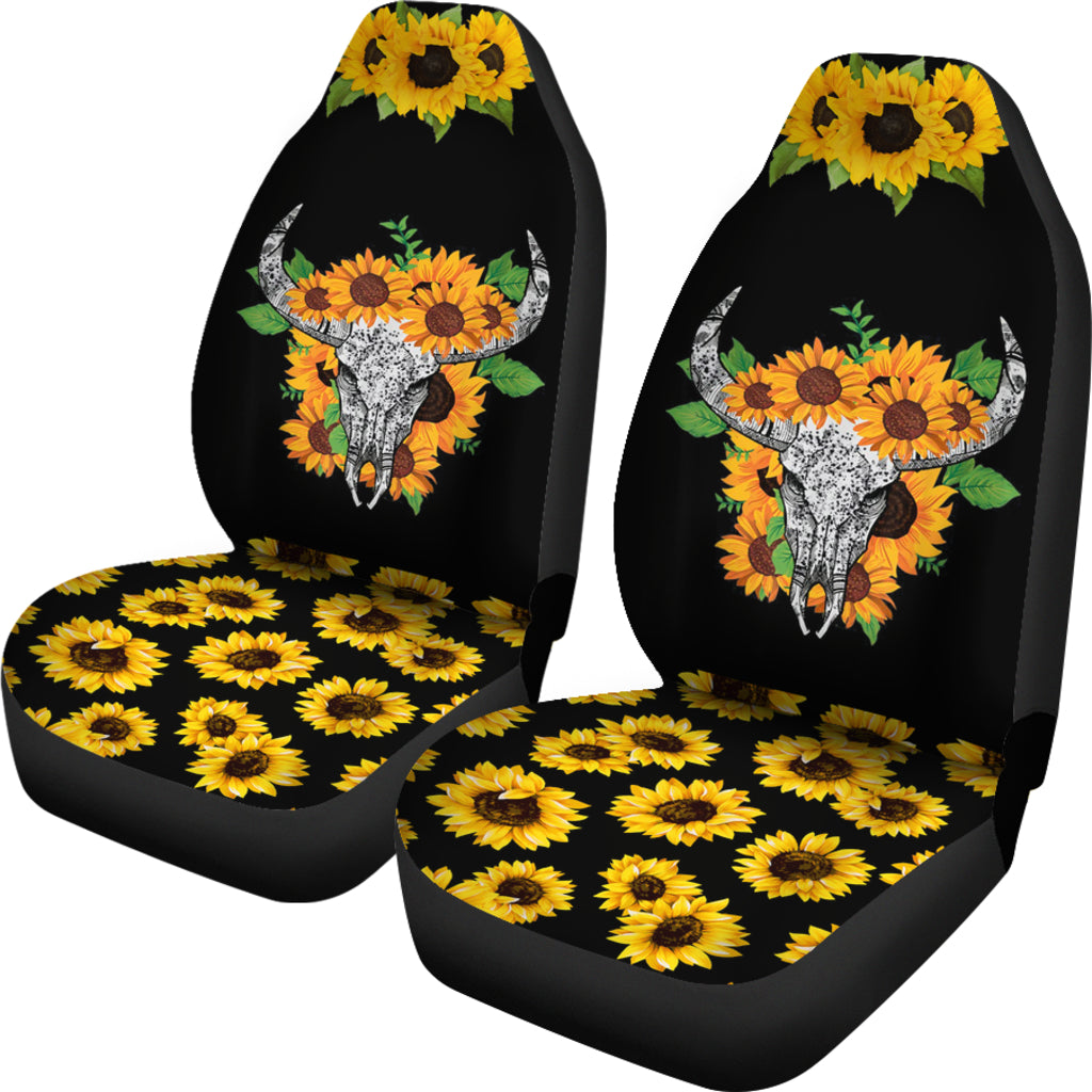 Cow Bull Skull Sunflower Car Seat Covers