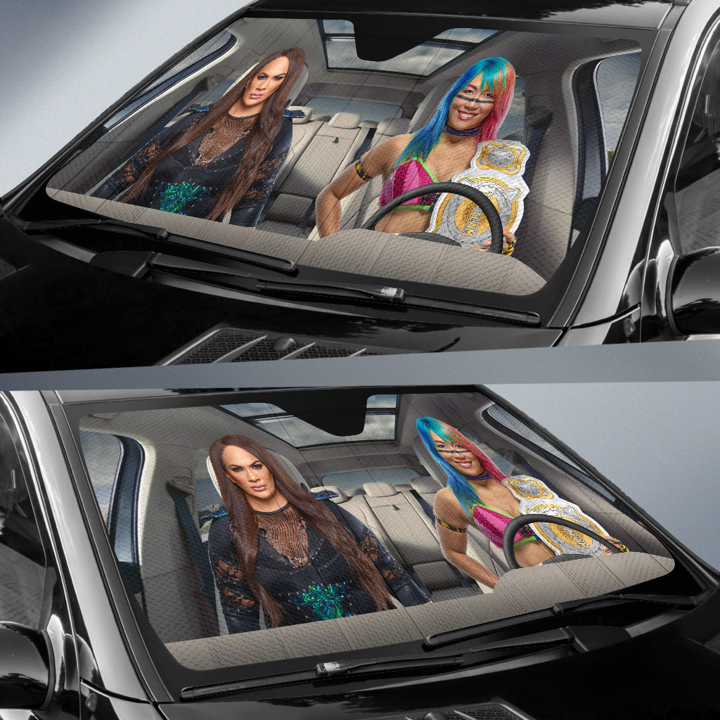 Asuka Vs Sasha Banks Wwe Driving Auto Sun Shade