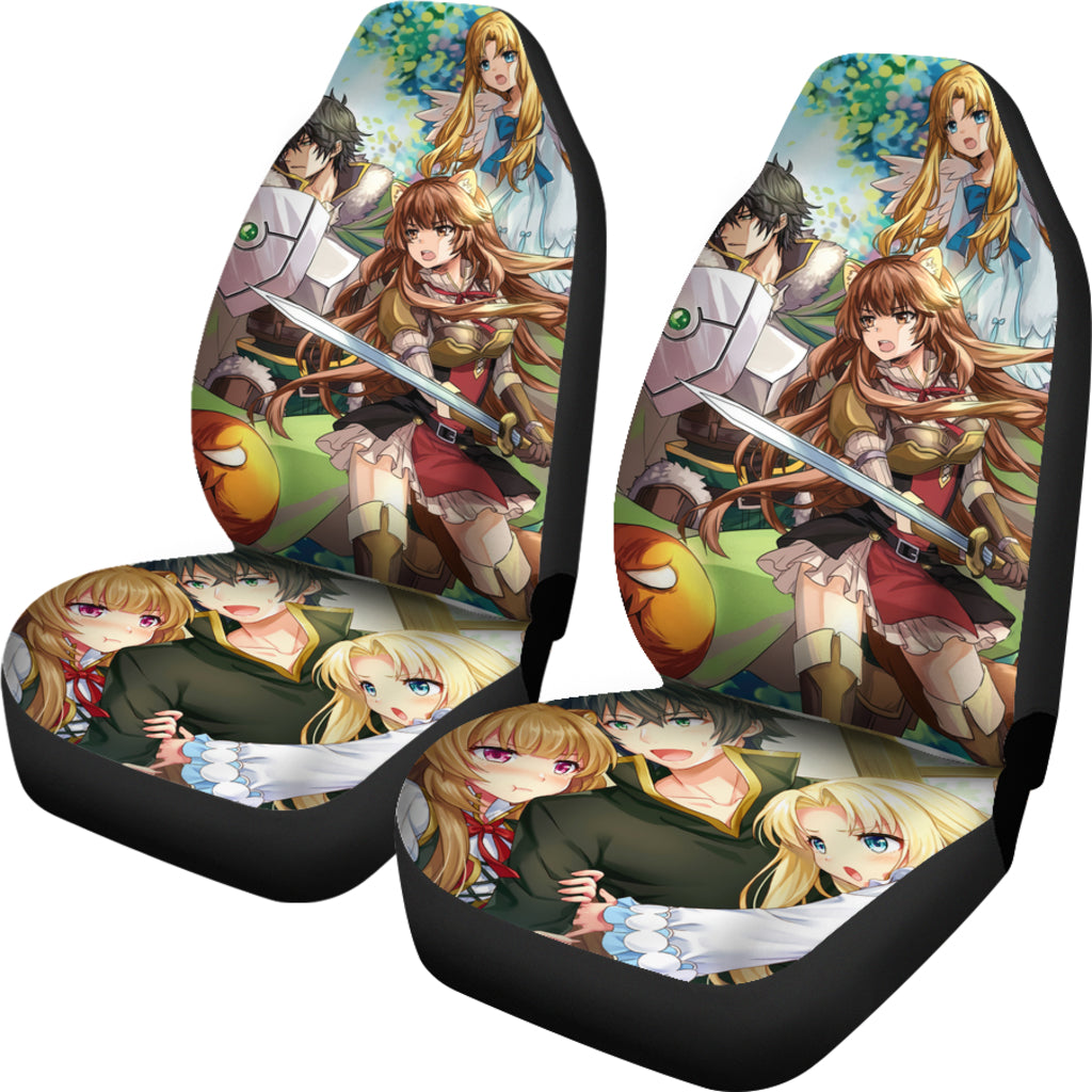 Naofumi Raphtalia And Filo Tate No Yuusha No Nariagari Anime Manga Car Seat Covers