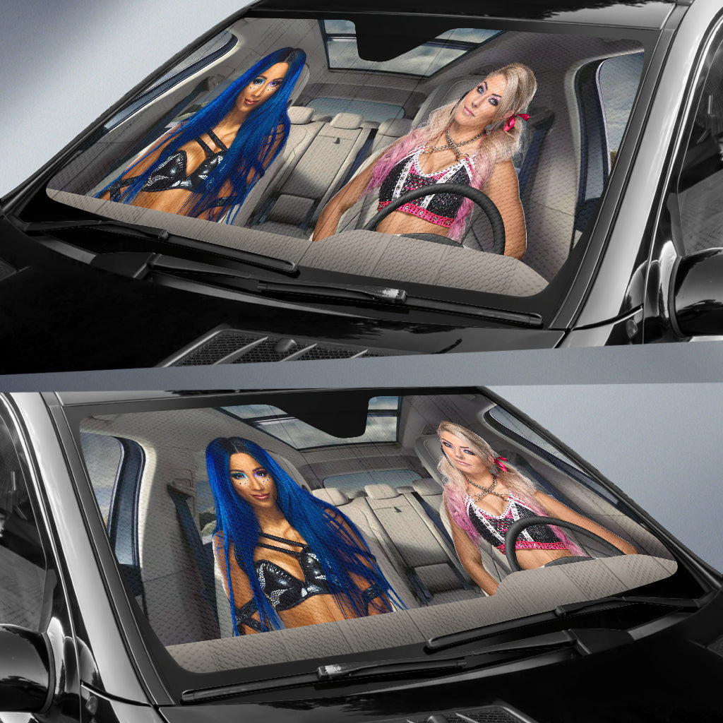 Alexa Bliss Vs Sasha Banks Wwe Driving Auto Sun Shade