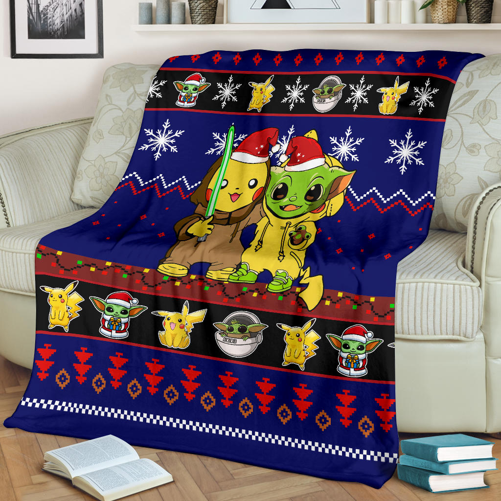 Pikachu Yoda Christmas Blanket Amazing Gift Idea