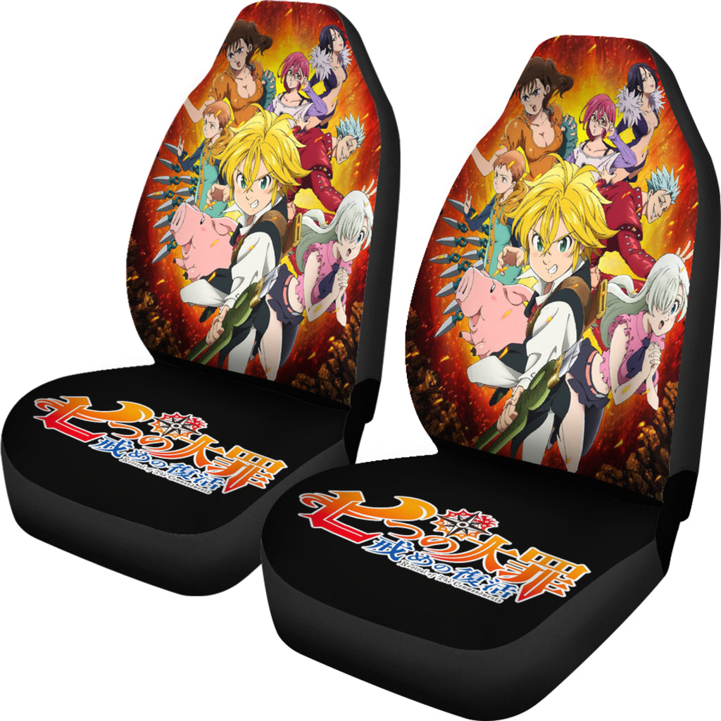 Characters The Seven Deadly Sins Car Seat Covers Gift For Fan Anime