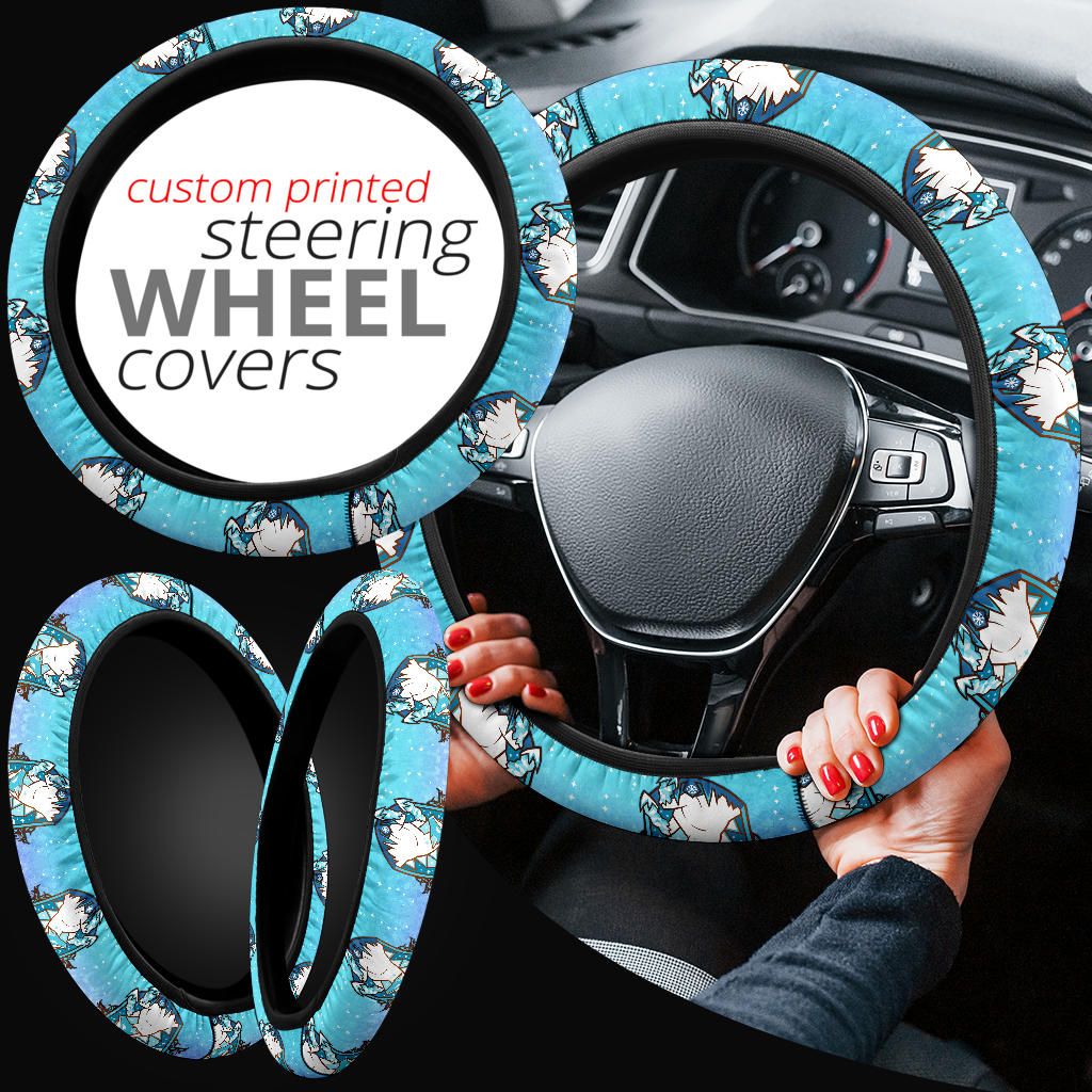 Glastrier Pokemon Car Steering Wheel Cover