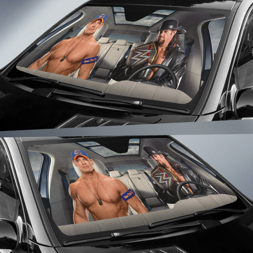 The Undertaker Vs John Cena Wwe Driving Auto Sun Shade