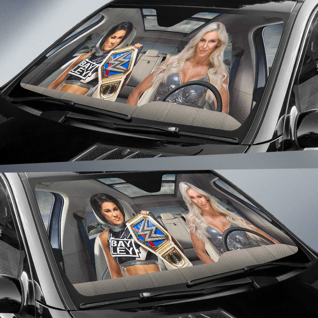 Charlotte Vs Bayley Wwe Driving Auto Sun Shade