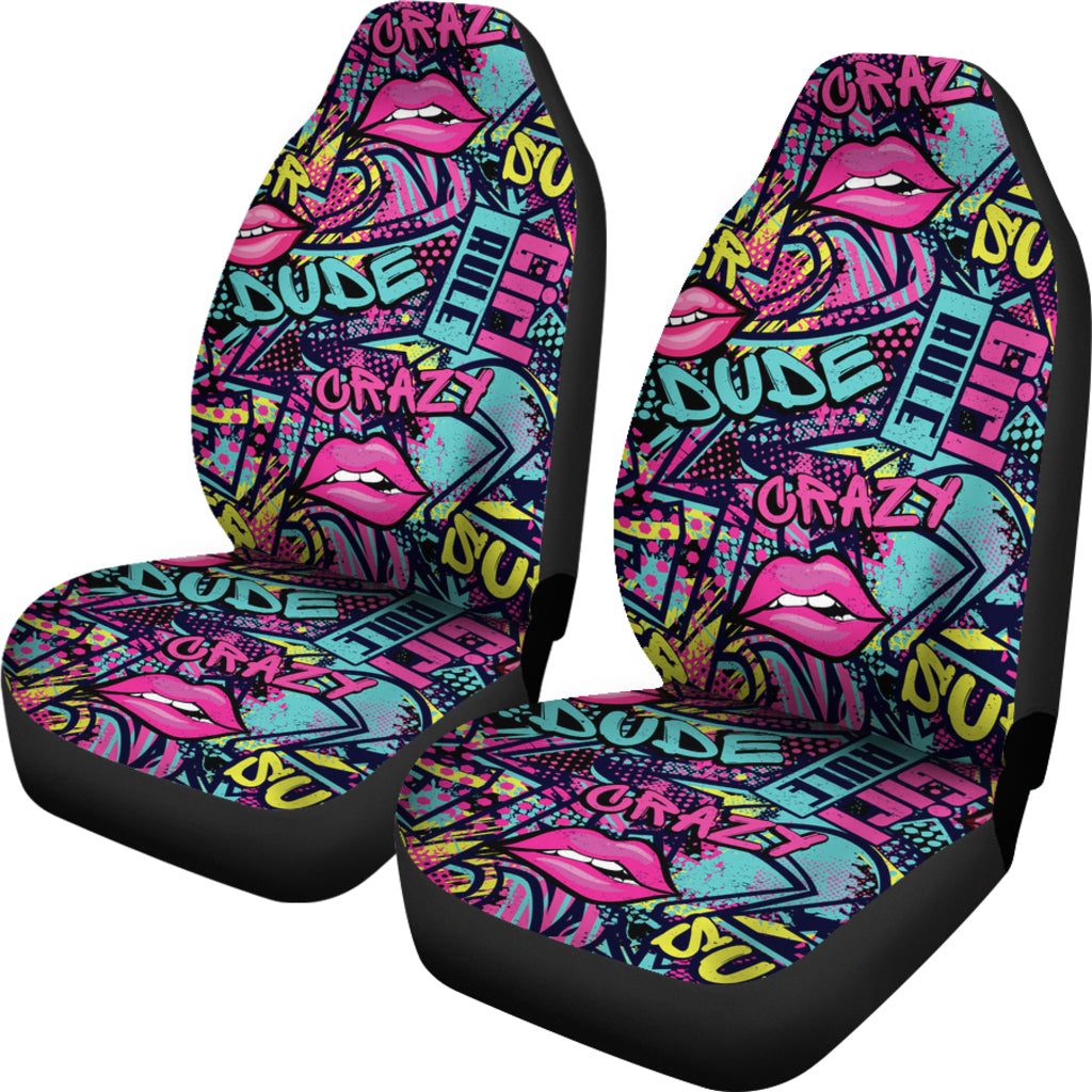 Abstract Fashion Print Car Seat Covers