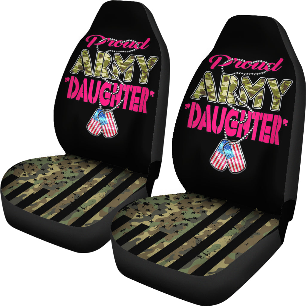 Proud Army Daughter Camo Us Flag Car Seat Covers