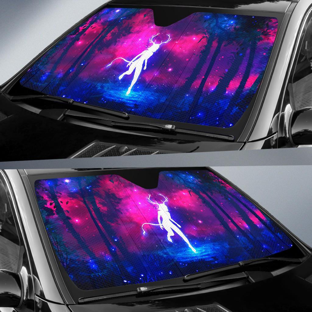 Jungle Forest Horns Fantasy Girl Neon Car Sun Shade Gift Ideas 2021