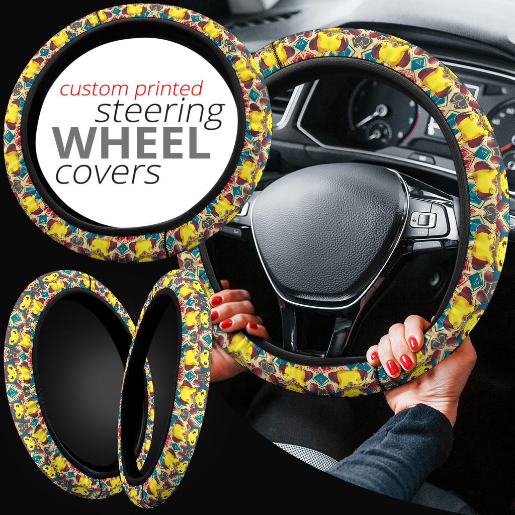 Pikachu Mega Lucario Pokemon Car Steering Wheel Cover