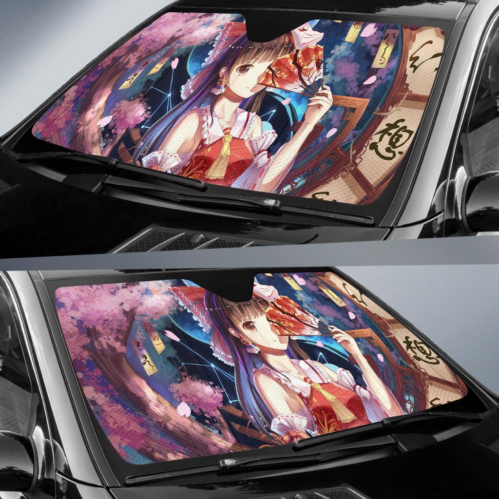 Reimu Hakurei Anime Girl Car Sun Shade Gift Ideas 2022