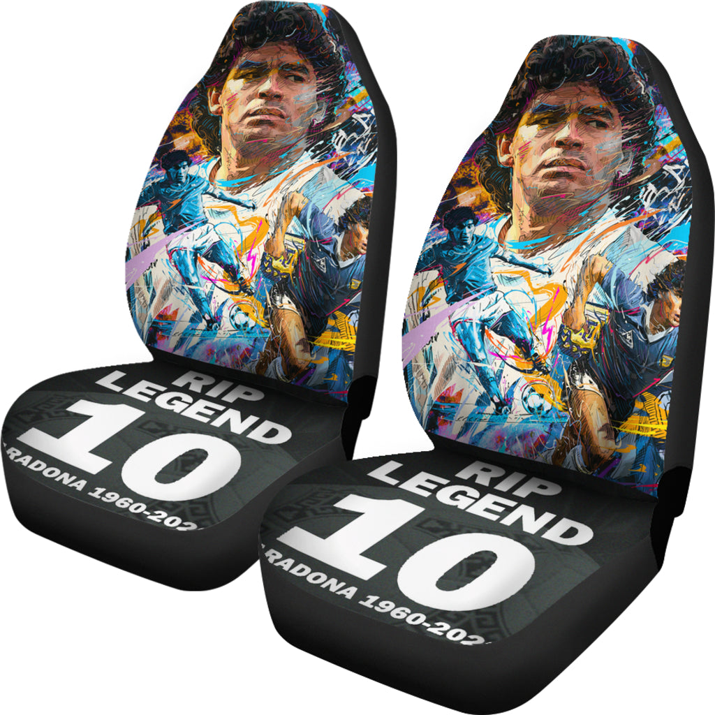 Art Colorful Diego Armando Maradona 10 Rip 1969 2022 Car Seat Covers Gift For Fooball