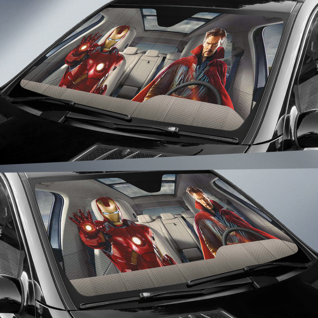 Dr. Strange And Iron Man Auto Sun Shade