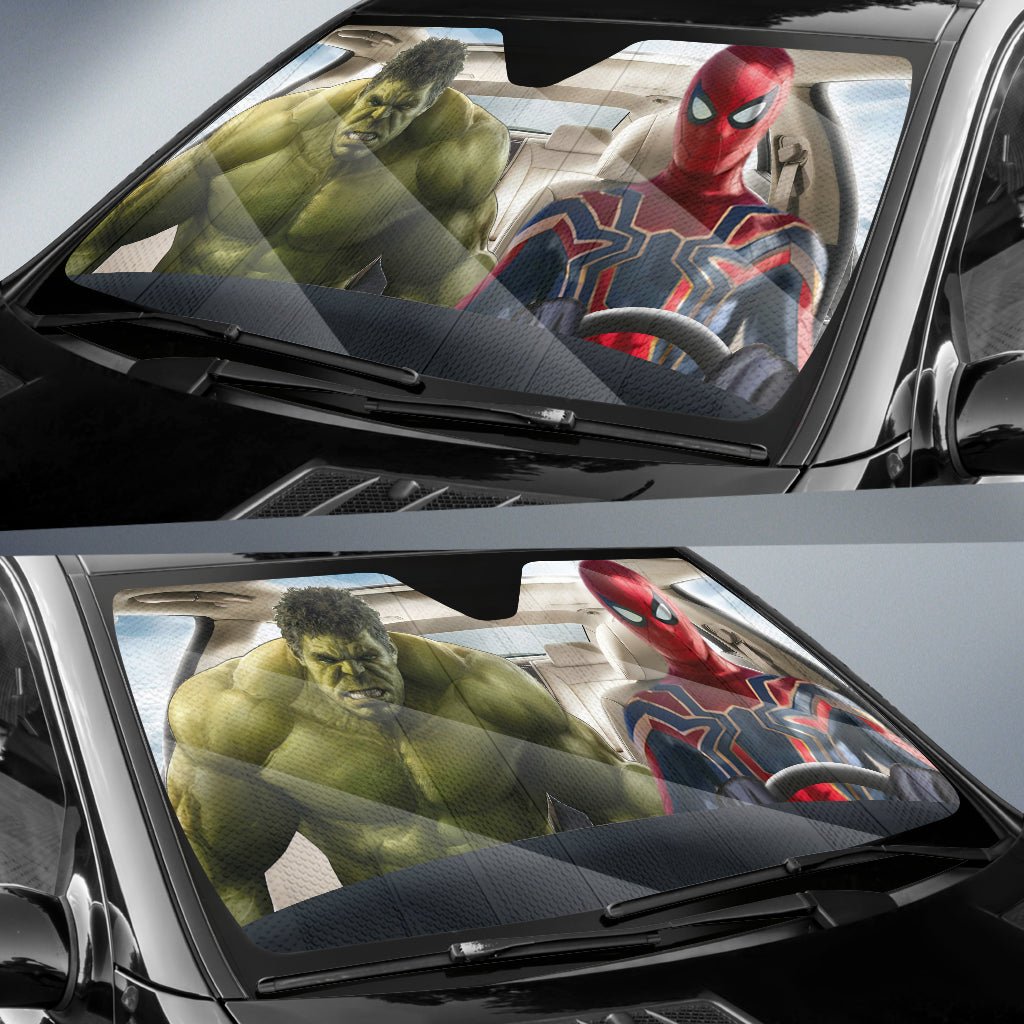 Spidermen And Hulk Sunshade