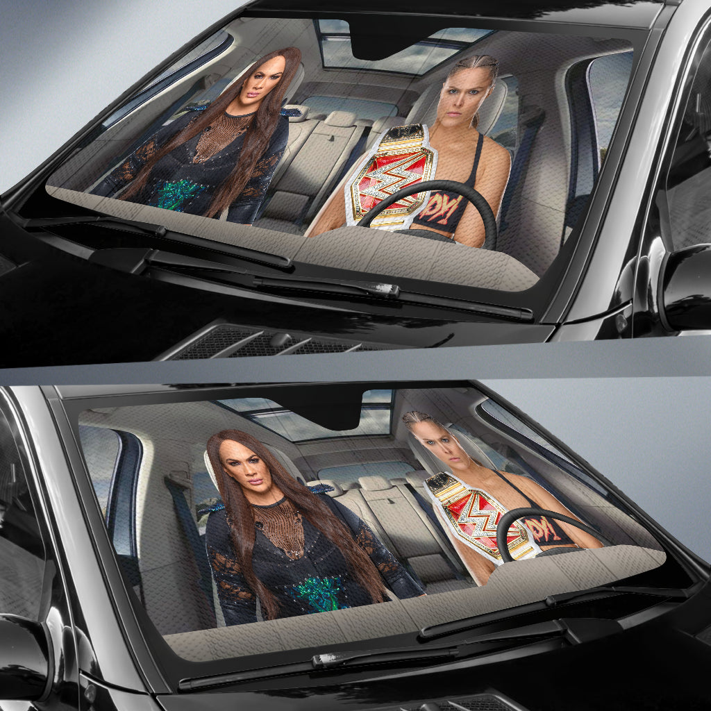 Ronda Rousey Vs Nia Jax Wwe Driving Auto Sun Shade