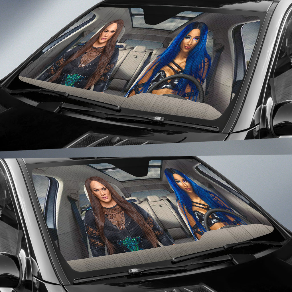 Sasha Banks Vs Nia Jax Wwe Driving Auto Sun Shade