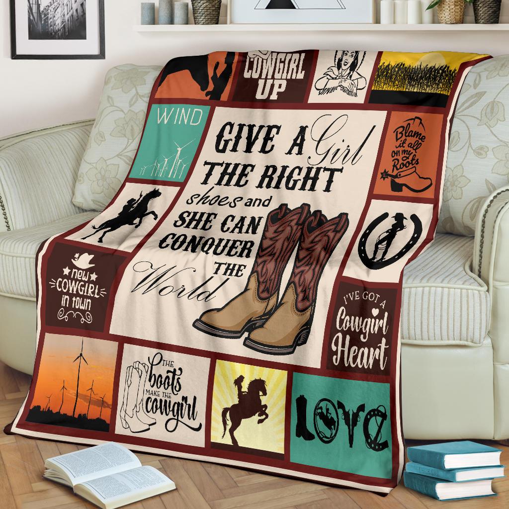 Cowboy Cowgirl Horse Premium Blanket