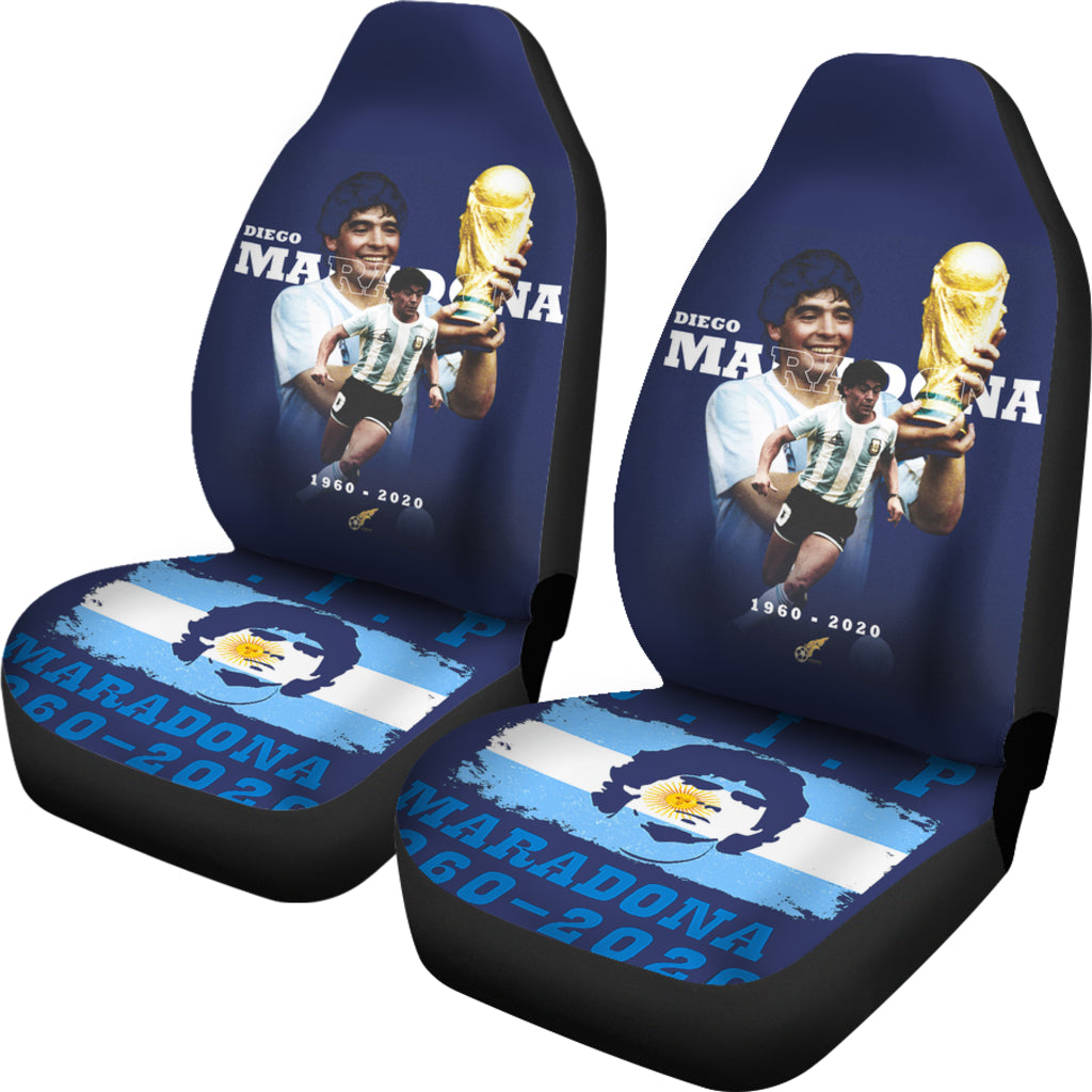 Dark Blue Diego Armando Maradona 10 Rip 1969 2022 Car Seat Covers Gift For Fooball